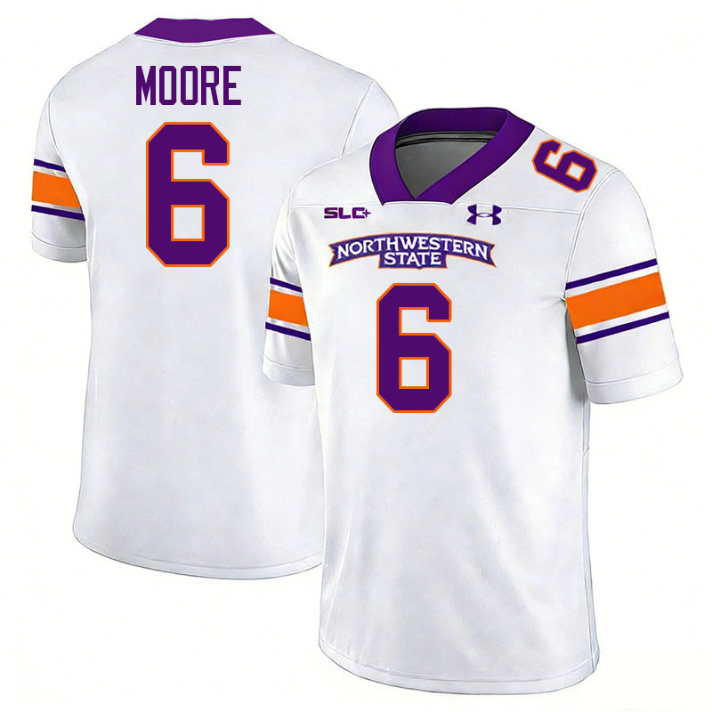 Northwestern State Demons #6 Ty Moore College Football Jerseys,Uniforms Stitched-White